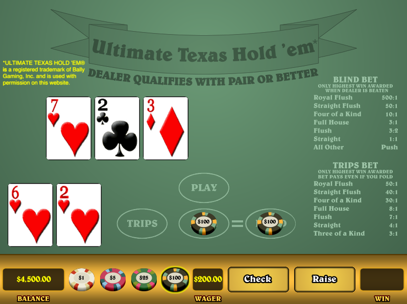 ultimate texas hold em